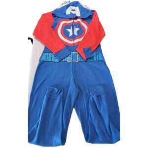 Marvel Men's Captain America Classic Cap Costume Pajama Suit S/M